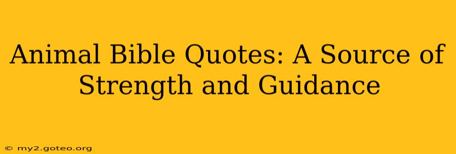 Animal Bible Quotes: A Source of Strength and Guidance