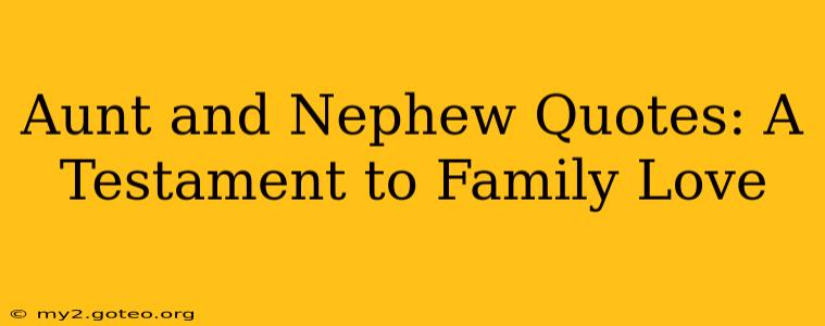 Aunt and Nephew Quotes: A Testament to Family Love