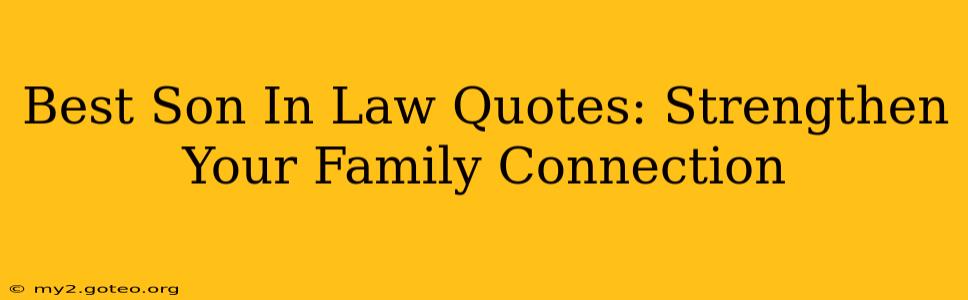 Best Son In Law Quotes: Strengthen Your Family Connection