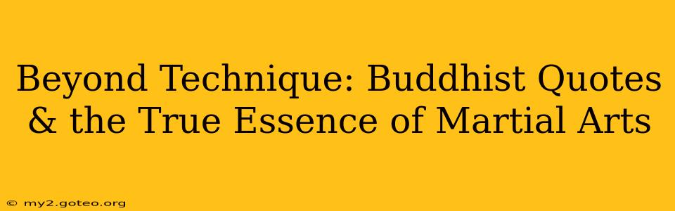 Beyond Technique: Buddhist Quotes & the True Essence of Martial Arts