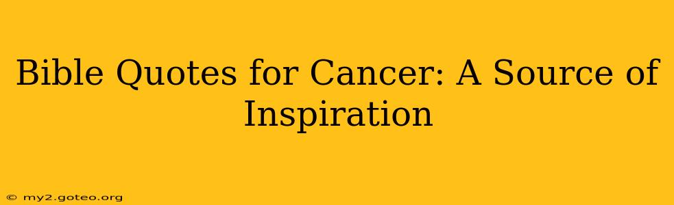 Bible Quotes for Cancer: A Source of Inspiration