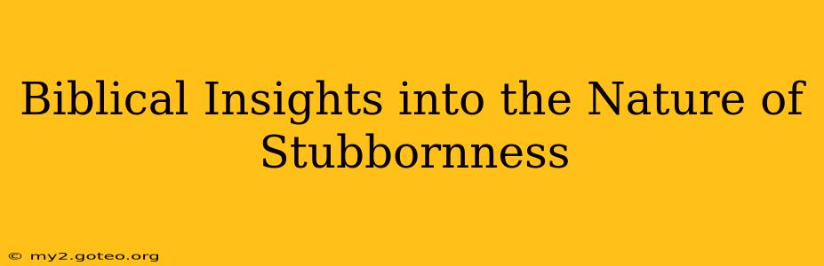 Biblical Insights into the Nature of Stubbornness