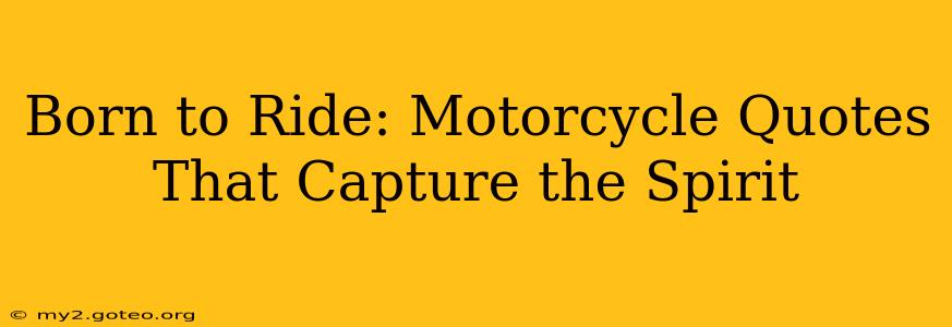 Born to Ride: Motorcycle Quotes That Capture the Spirit