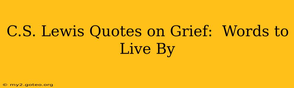 C.S. Lewis Quotes on Grief:  Words to Live By