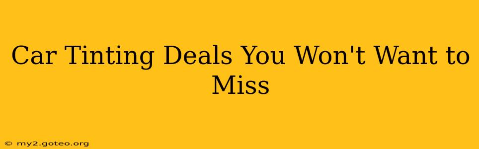 Car Tinting Deals You Won't Want to Miss