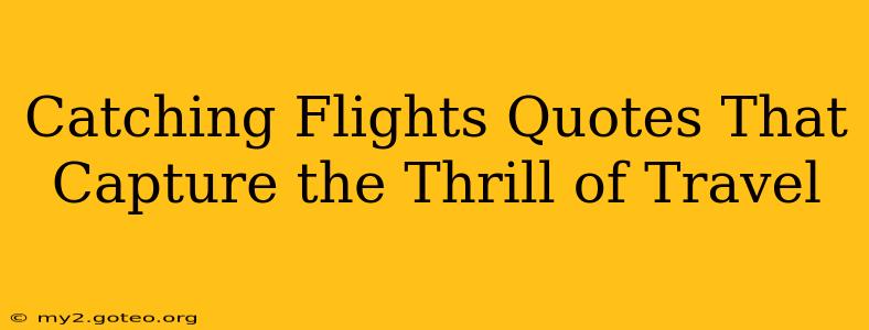 Catching Flights Quotes That Capture the Thrill of Travel