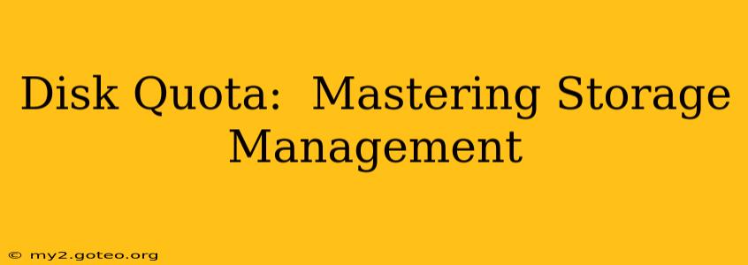 Disk Quota:  Mastering Storage Management
