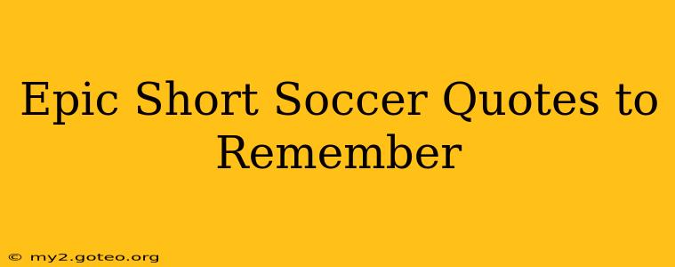 Epic Short Soccer Quotes to Remember