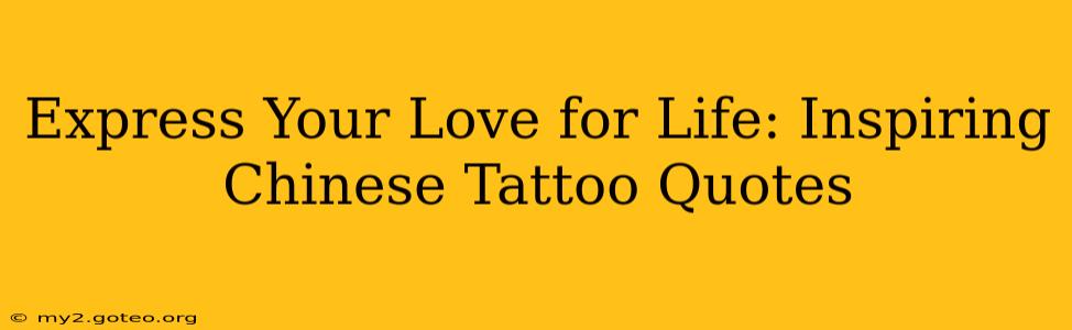 Express Your Love for Life: Inspiring Chinese Tattoo Quotes