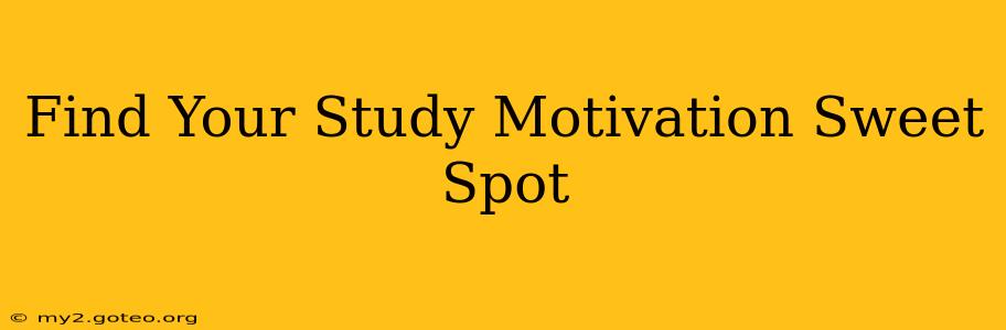 Find Your Study Motivation Sweet Spot