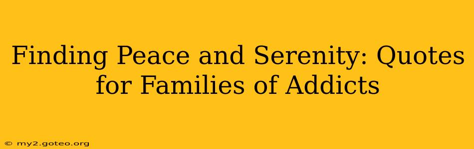 Finding Peace and Serenity: Quotes for Families of Addicts