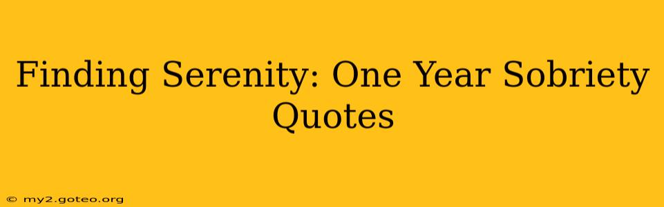 Finding Serenity: One Year Sobriety Quotes