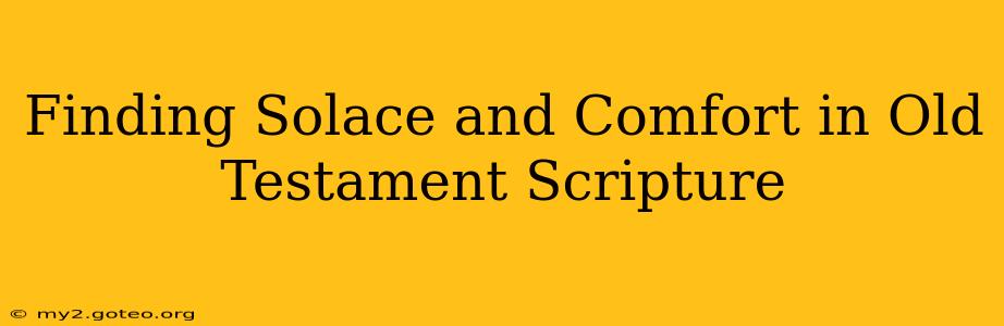 Finding Solace and Comfort in Old Testament Scripture