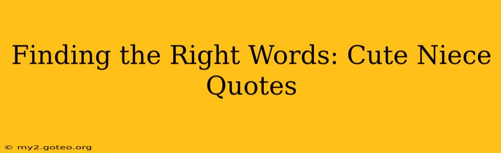 Finding the Right Words: Cute Niece Quotes