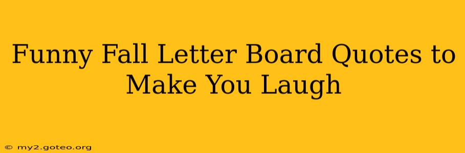 Funny Fall Letter Board Quotes to Make You Laugh