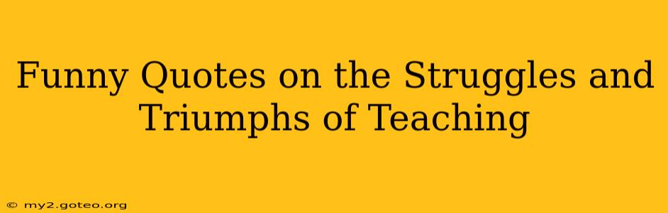 Funny Quotes on the Struggles and Triumphs of Teaching