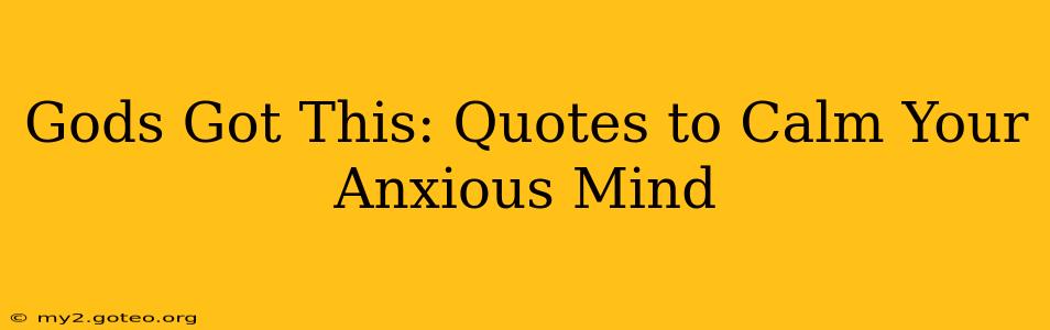 Gods Got This: Quotes to Calm Your Anxious Mind