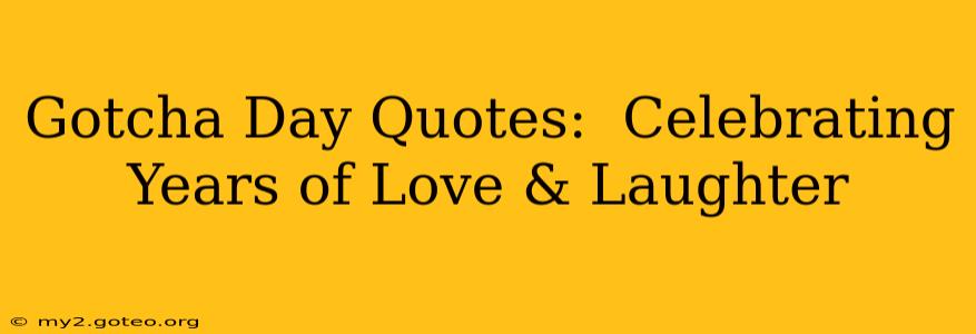 Gotcha Day Quotes:  Celebrating Years of Love & Laughter
