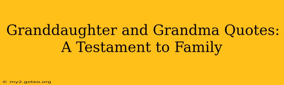 Granddaughter and Grandma Quotes: A Testament to Family