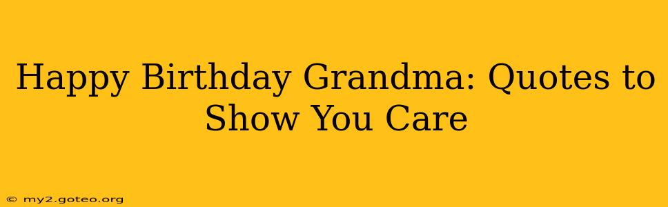 Happy Birthday Grandma: Quotes to Show You Care