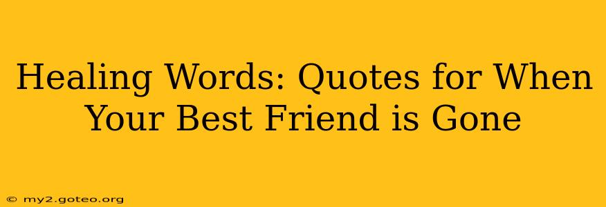 Healing Words: Quotes for When Your Best Friend is Gone