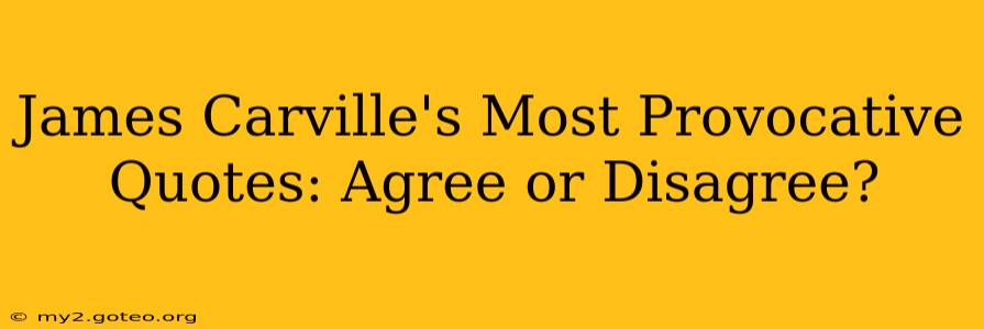 James Carville's Most Provocative Quotes: Agree or Disagree?