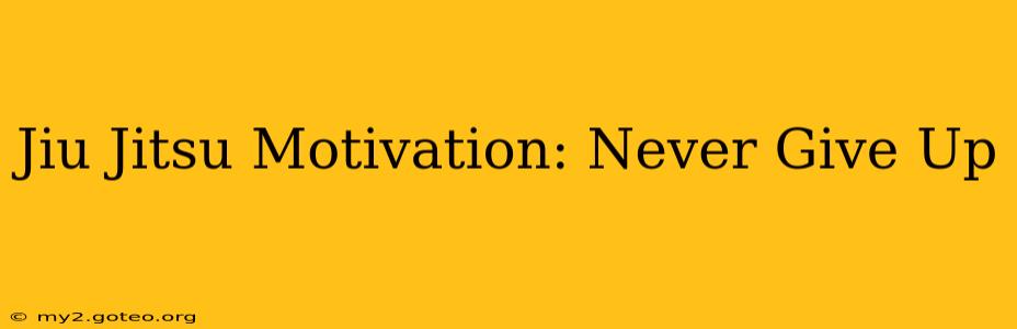 Jiu Jitsu Motivation: Never Give Up