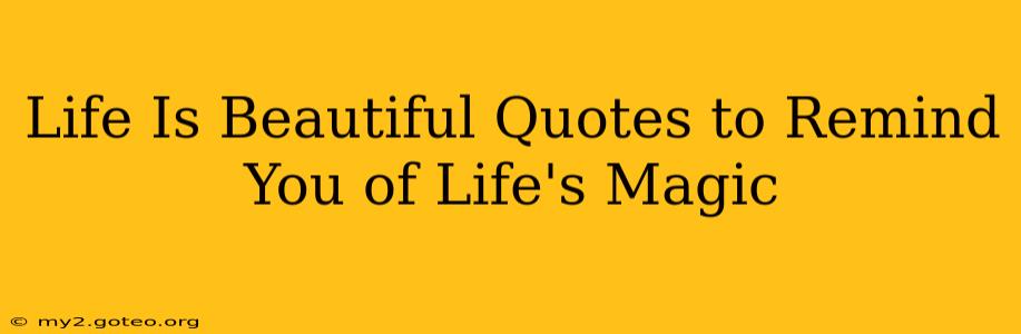 Life Is Beautiful Quotes to Remind You of Life's Magic
