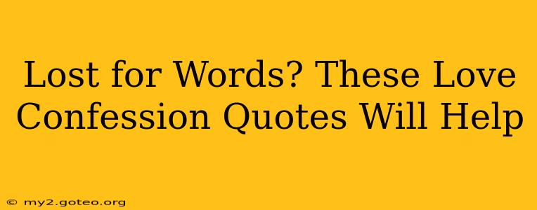 Lost for Words? These Love Confession Quotes Will Help