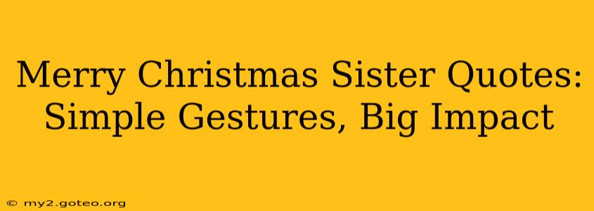 Merry Christmas Sister Quotes: Simple Gestures, Big Impact