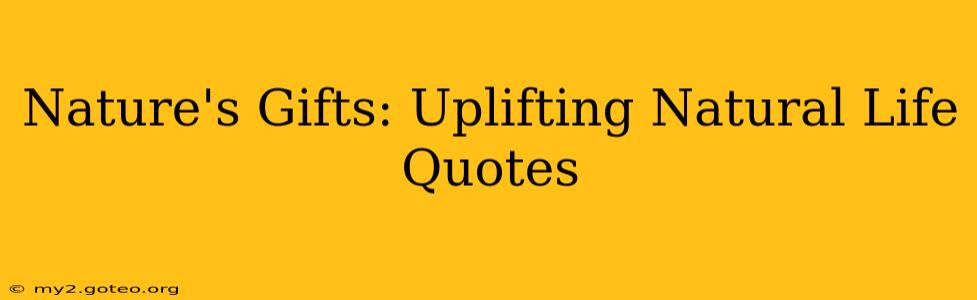 Nature's Gifts: Uplifting Natural Life Quotes