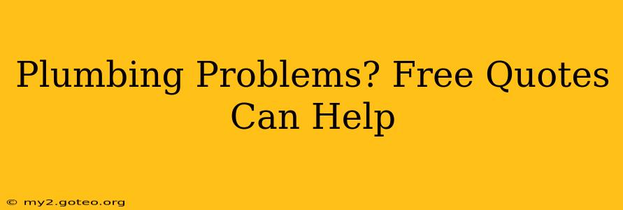 Plumbing Problems? Free Quotes Can Help
