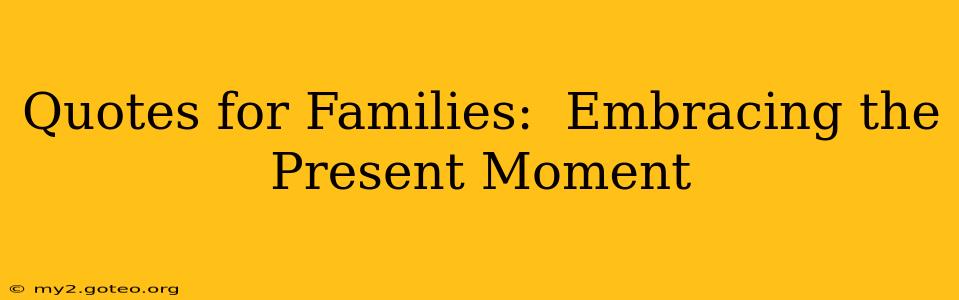 Quotes for Families:  Embracing the Present Moment