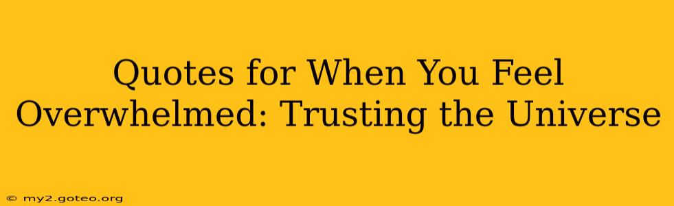 Quotes for When You Feel Overwhelmed: Trusting the Universe