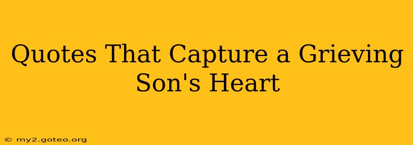 Quotes That Capture a Grieving Son's Heart