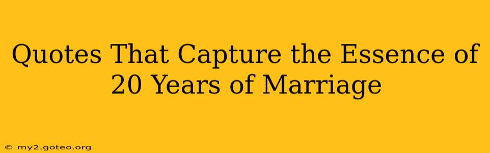 Quotes That Capture the Essence of 20 Years of Marriage