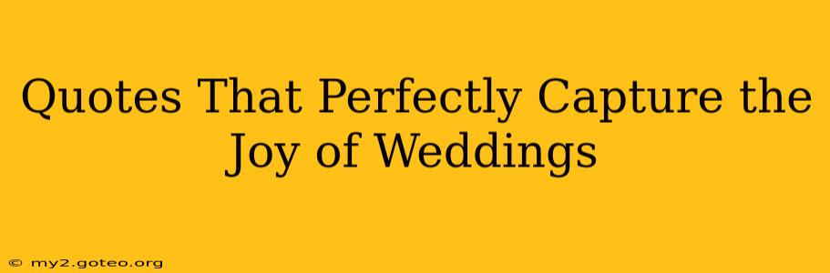Quotes That Perfectly Capture the Joy of Weddings