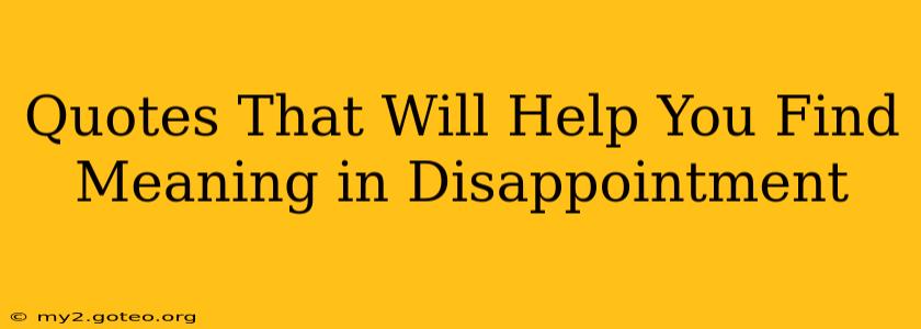 Quotes That Will Help You Find Meaning in Disappointment