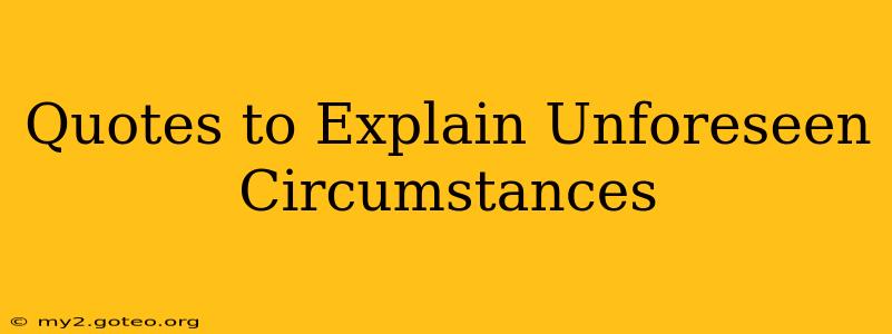 Quotes to Explain Unforeseen Circumstances