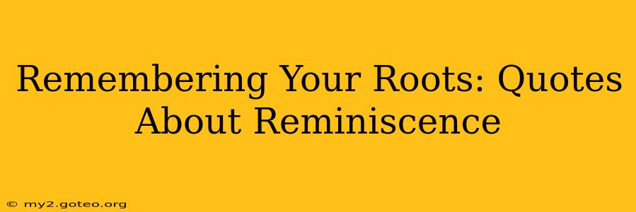 Remembering Your Roots: Quotes About Reminiscence