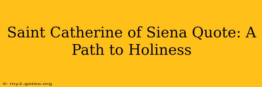 Saint Catherine of Siena Quote: A Path to Holiness