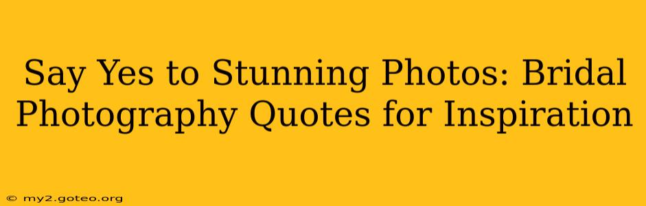 Say Yes to Stunning Photos: Bridal Photography Quotes for Inspiration