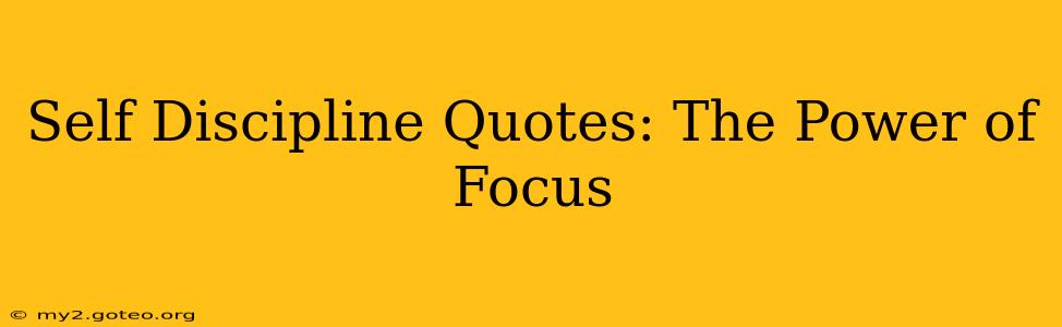 Self Discipline Quotes: The Power of Focus