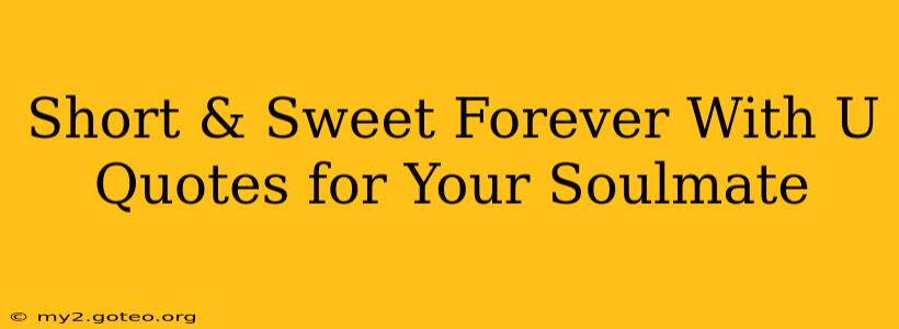 Short & Sweet Forever With U Quotes for Your Soulmate