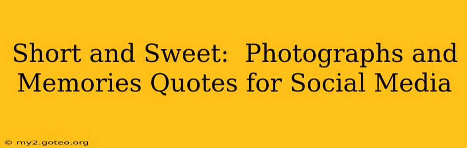 Short and Sweet:  Photographs and Memories Quotes for Social Media