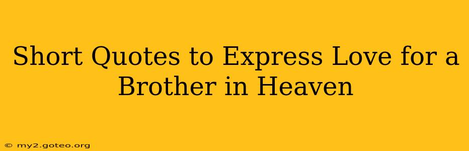 Short Quotes to Express Love for a Brother in Heaven