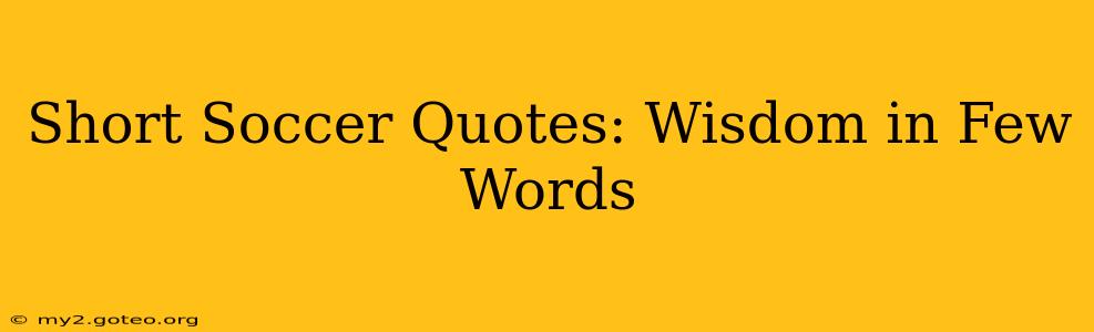 Short Soccer Quotes: Wisdom in Few Words