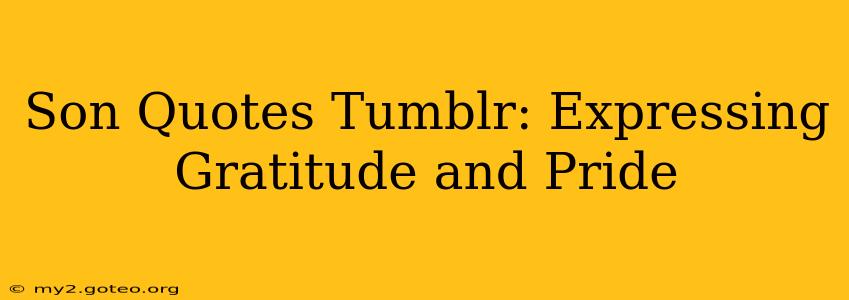 Son Quotes Tumblr: Expressing Gratitude and Pride