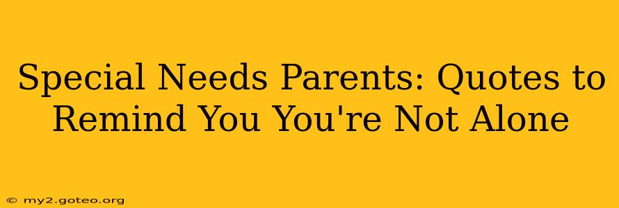 Special Needs Parents: Quotes to Remind You You're Not Alone