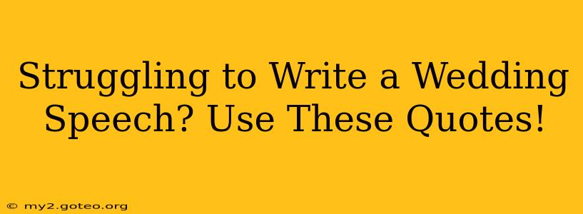 Struggling to Write a Wedding Speech? Use These Quotes!